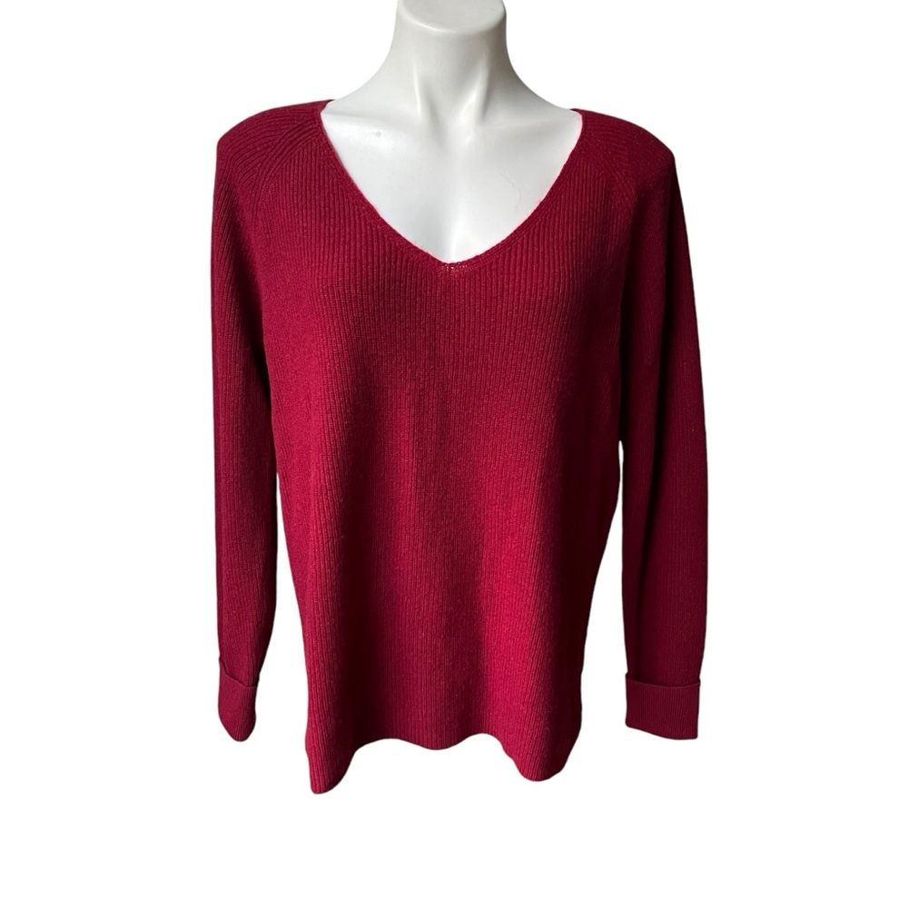 Sundance Rowan Berry/Burgundy Cashmere Sweater, Sz M